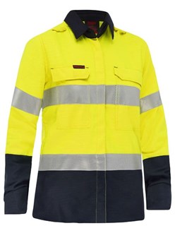 BISLEY APEX 160 WOMENS TAPED HI VIS FR RIPSTOP VENTED SHIRT